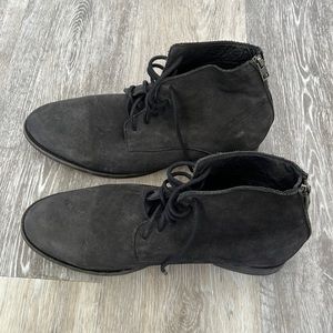 Allsaints leather zip back boot size 46